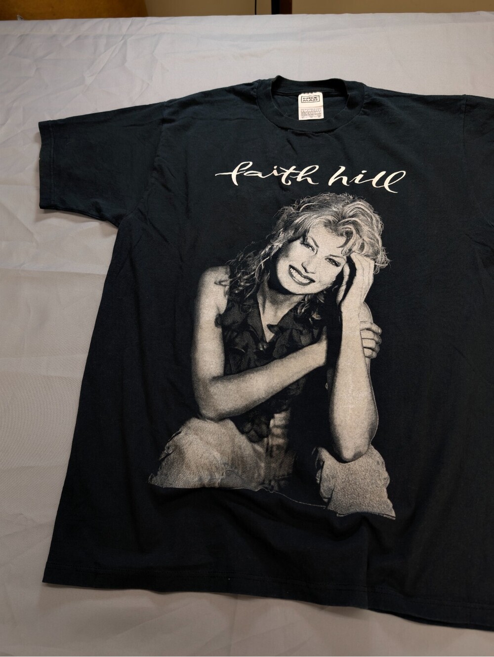 Faith Hill Shirt Vintage 1995 Brockum Nice Man USA Black XL